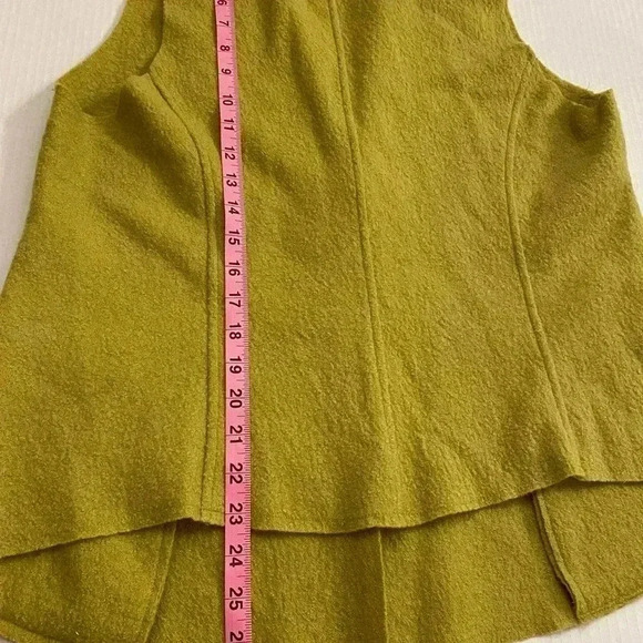 Cut Loose Women’s Vest Wool Boucle Green Buttons Pockets Lapel M-L - Picture 3 of 14